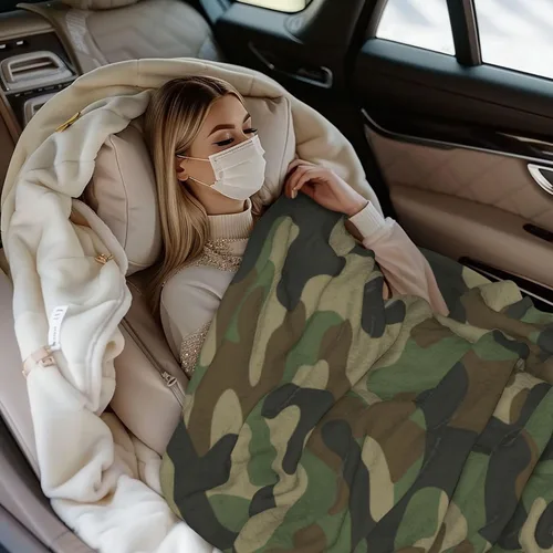 Miniatura 5 de Manta de forro polar de camuflaje militar, ultra suave, acogedora, manta de franela decorativa de camuflaje militar para el hogar, cama, sofá