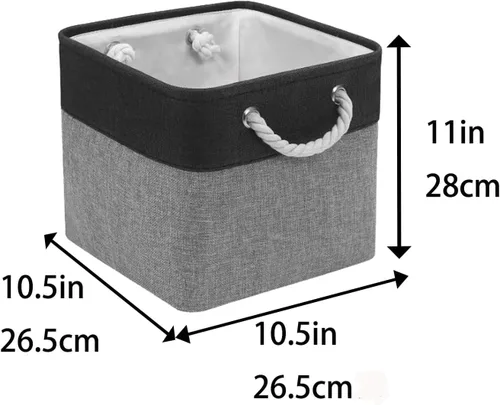 Miniatura 4 de Fabric Storage Cubes, 11 inch cube storage bin with Handles, 11x11cube storage organizer bins, Collapsible Storage Bins for Shelves and Home, Cubby