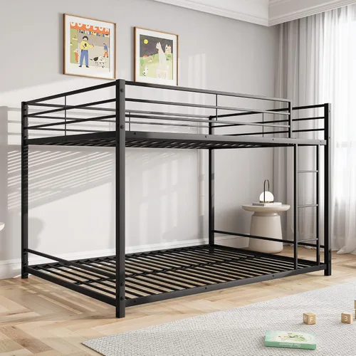 Miniatura 9 de Literas de tamaño matrimonial sobre matrimonial, literas de metal resistente de tamaño matrimonial para niños, cama de tamaño matrimonial para niños