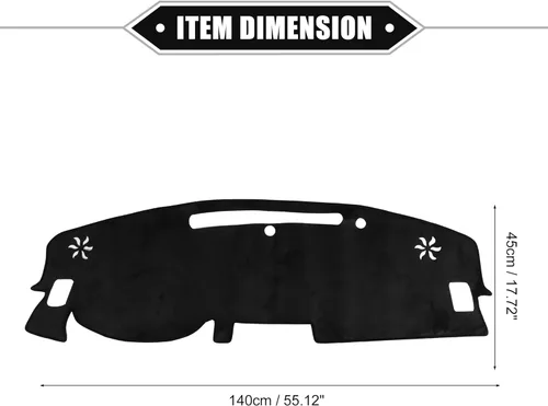 Miniatura 6 de Tapete de cubierta de tablero de automóvil compatible con Nissan Altima 2019-2023, franela protectora negra para consola central con borde