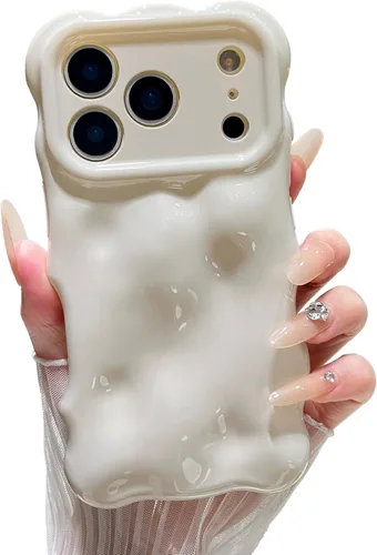 Miniatura 54 de XIZYO Funda para iPhone 13 de 6.1 pulgadas, bonito patrón de ondas, estético, 3D, rizado, ondulado, chapado en purpurina, para mujeres y niñas, Azul