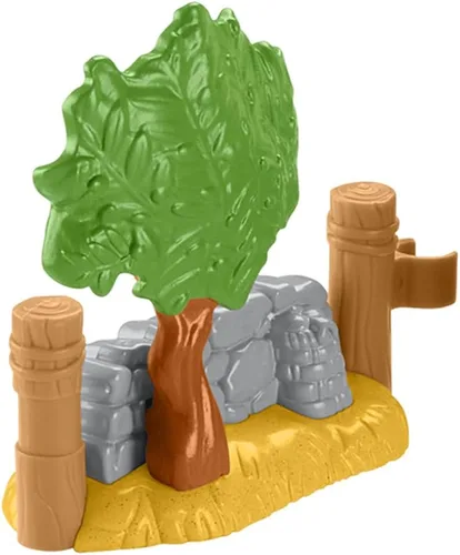 Miniatura 2 de Pieza de repuesto para juego de pesebre Fisher-Price Little People – HMX70 ~ Porción de valla de pared de árbol y piedra – Se engancha