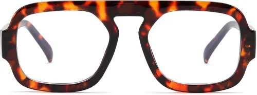 Miniatura 8 de FEISEDY - Gafas de moda con filtro de luz azul para mujeres y hombres, armazón vintage cuadrado con estilo, elegantes lentes falsos B0285
