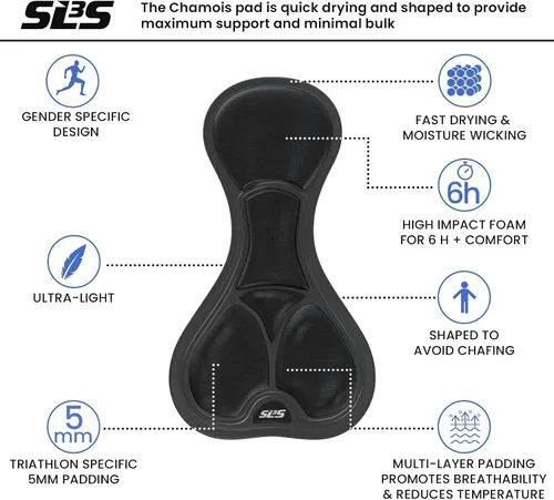 Miniatura 14 de SLS3 Pantalones cortos de triatlón para hombre – Tri Shorts para hombre – 2 bolsillos FRT – Diseñado por atletas para carreras