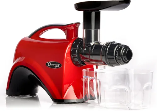 Miniatura 4 de Omega Exprimidor de jugo de frutas y verduras de primera calidad y sistema de nutrición que hace leche de nuez alimentos y sorbetes, ajustes de Rojo