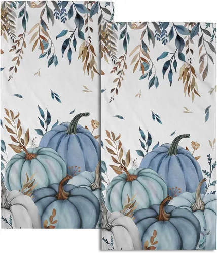 Miniatura 46 de Giwawa Autumn Pumpkin Hand Towels Maple Leaves Bath Fingertip Towel Set of 2 Thanksgiving Soft Absorbent Dish Wash Cloth Kitchen Home Hotel Decor