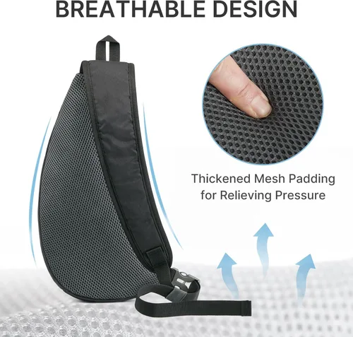 Miniatura 4 de G4Free Bolso bandolera para hombres y mujeres, mochila cruzada pequeña, bolsas de hombro ligeras para viajes, exteriores y deportes (negro y gris)