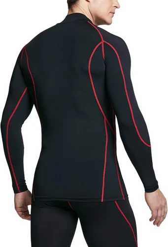 Miniatura 3 de TSLA - Paquete de 1 o 3 camisetas de compresión para hombre de manga larga con SPF 50+, camiseta de entrenamiento, deportiva, de protección