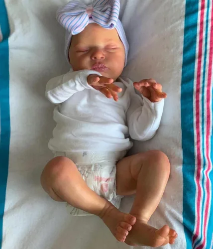 20 pulgadas dormido bebé Reborn 3D pintura piel con venas visibles cuerpo muñeca de tela, vinilo suave juguete de niña recién nacida como un Muñeca