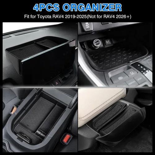 Miniatura 2 de Karltys Organizador de Pañuelos para Automóvil, 4 Piezas de Almacenamiento de Monedas para Automóvil con Almohadilla de Silicona Antideslizante