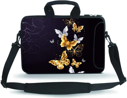 Miniatura 9 de Bolsa bandolera para portátil HYUTOTA de 11 a 15.6 pulgadas para Laptop/Chromebook/Ultrabook Notebook PC, Acuarela (Abstract Watercolor)