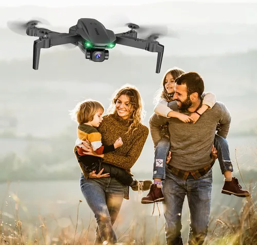 Miniatura 9 de SIMREX Dron con cámara para niños principiantes y adultos – Cuadricóptero RC plegable con retención de altitud, posicionamiento de flujo óptico