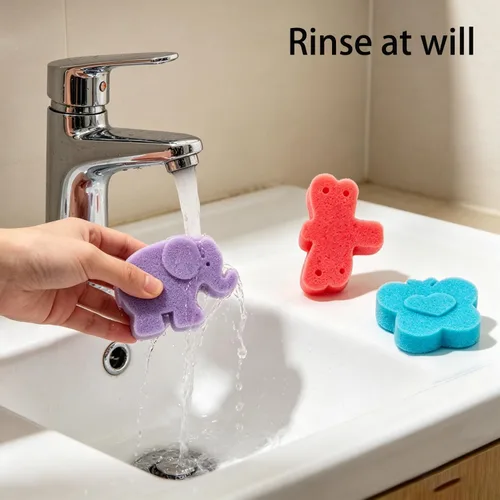 Miniatura 3 de 30 piezas de pintura de esponja de forma, pinceles de esponja para pintura acrílica, esponjas de manualidades con mango de madera para bricolaje