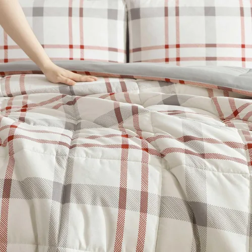 Miniatura 6 de Eddie Bauer - Juego de funda de edredón tamaño Queen, ropa de cama reversible de algodón con fundas a juego, elegante decoración del hogar