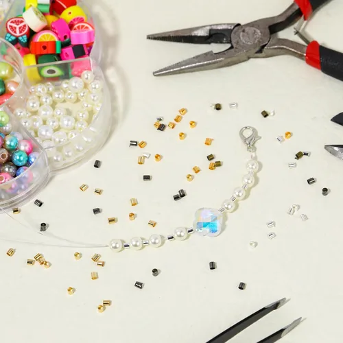 Miniatura 4 de 500 cuentas de crimpado para hacer joyas, cuentas de tubo de engarzado, tapones de columna de tubo de cuentas, tubo de extremo de cordón