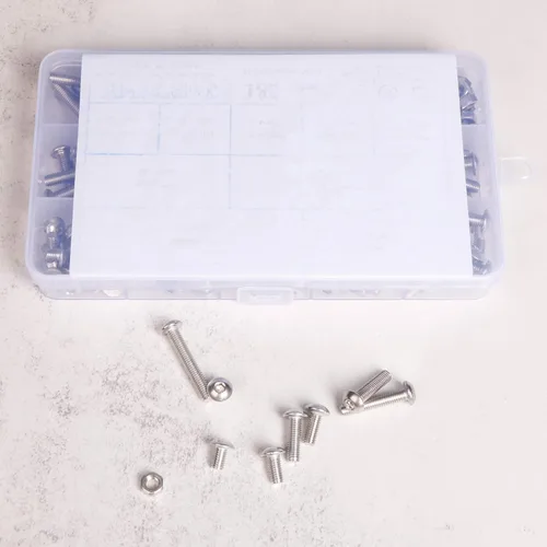 Miniatura 7 de Kit de tornillos y tuercas de cabeza de botón M5 M5 x 0.197 in 0.315 in 0.394 in 0.472 in 0.630 in 0.787 in 0.984 in 1.181 in acero inoxidable 304