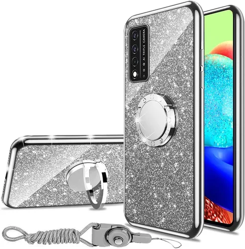 Miniatura 41 de nancheng Funda de teléfono para TCL A3X (A600DL), funda para Alcatel TCL A3X niñas y mujeres, bonita funda de silicona transparente con purpurina