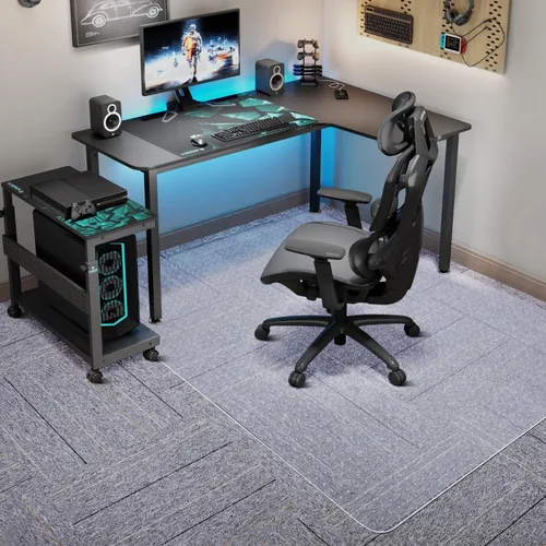 Miniatura 7 de Tydle Tapete para silla de alfombra, 36 x 48 pulgadas, tapete para silla de oficina para suelos alfombrados, tapete protector de suelo