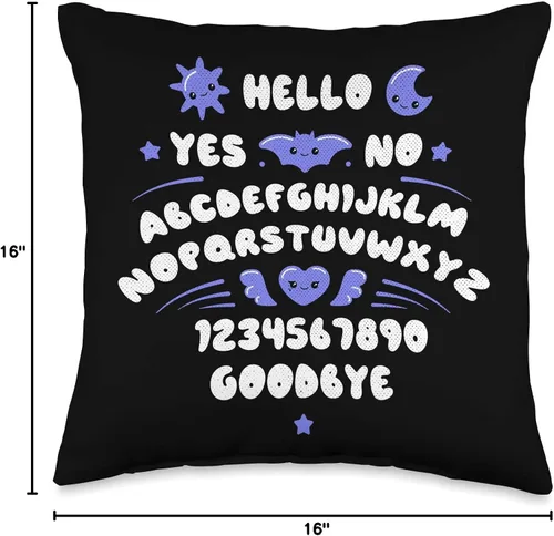 Miniatura 4 de Ouija Board Cute Spirit Board Almohada de 16 x 16 pulgadas, multicolor
