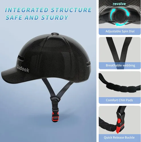 Miniatura 3 de Casco de Bicicleta para Adultos para Hombres - Mujeres Casco de Bicicleta Certificado Cómodo Ligero Ajustable Estilo Gorra de Béisbol Casco