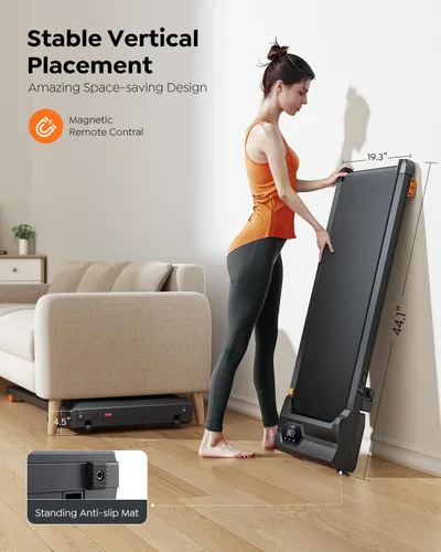Miniatura 5 de ACEZOE Caminadora con 10% de inclinación, caminadora para debajo del escritorio, cintas de correr portátiles compactas para oficina en casa