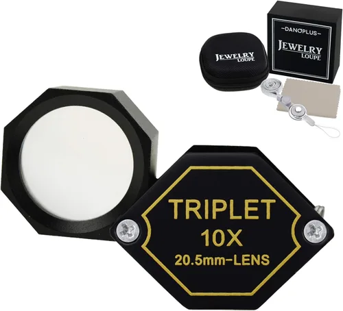 10 lupas para joyería, lupa de 0.807 in, lente trillizo, cristal óptico, herramienta de aumento de gemas de bolsillo para joyero, filatelista de
