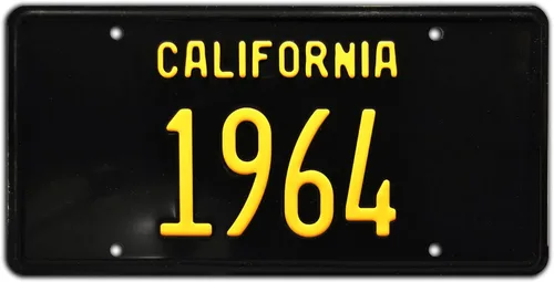 Celebrity Machines | California Vintage Hot Rod | 1964 | Placa de tocador, aluminio estampado, etiqueta decorativa de metal, resistente a la