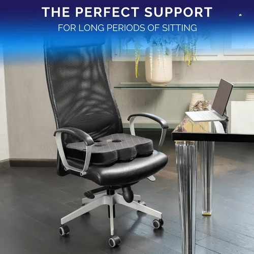 Miniatura 7 de Healthfix® Cojín de asiento de espuma viscoelástica para silla de oficina, almohada ortopédica de coxis para alivio del dolor de coxis y ciática