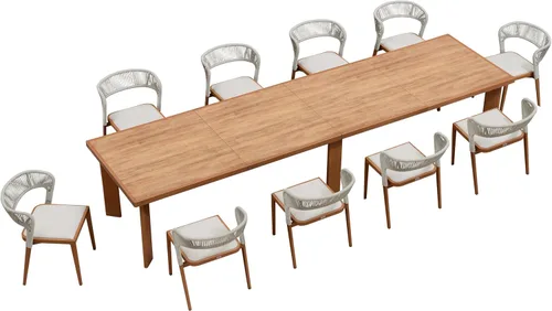 Miniatura 58 de PURPLE LEAF Juego de comedor redondo de 5 piezas de gran tamaño, marco de aluminio y mimbre de ratán para patio, mesa y sillas con cojines