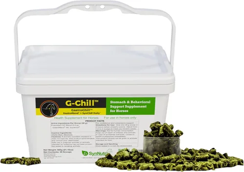 Miniatura 4 de G-Chill Soporte digestivo y composure para caballos – Combinación de GastroMend + SynNutra SynChill – 30 dosis – Apoya la integridad del estómago