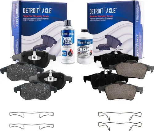 Miniatura 133 de Detroit Axle - Pastillas de freno traseras para Honda Odyssey 2011-2017 Pilot 2007-2013 MDX 2010-2013 ZDX 2010-2013 Pastillas de freno de cerámica