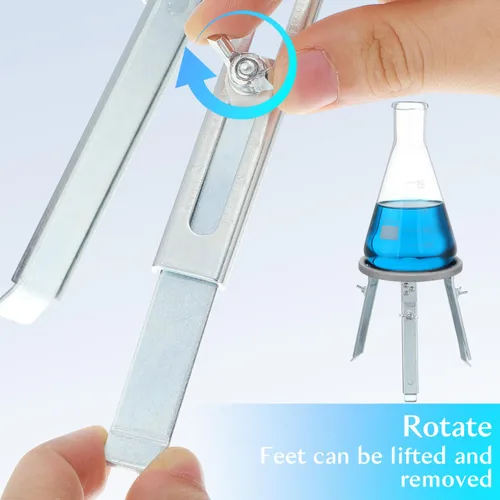 Miniatura 6 de ULTECHNOVO Soporte de trípode ajustable de aluminio para calefacción Bunsen, trípode de laboratorio de 5.5 pulgadas de altura, soporte de calor