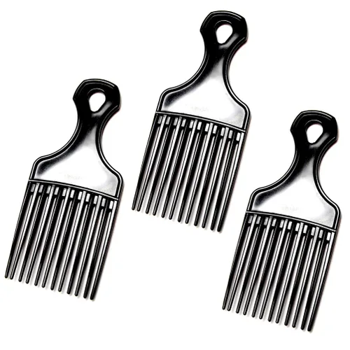 (3 unidades) Peine de pelo negro Afro Pick Lift para desenredar peluca trenzada para hombre (3 unidades)