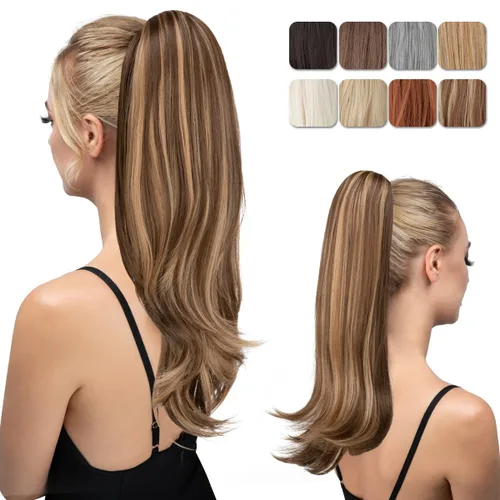Miniatura 11 de Extensión de cola de caballo con clip de 18 pulgadas, extensiones de cabello de cola de caballo para mujeres, pieza de cabello de cola de caballo