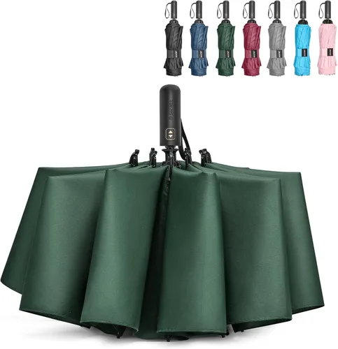 Miniatura 139 de G4Free Paraguas de golf grande de 42/46/54/62 pulgadas, paraguas compacto de viaje inverso, 10 varillas, resistente al viento para lluvia, doble