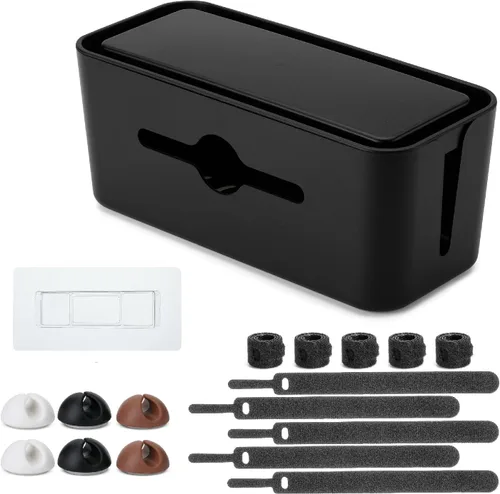 Bates - Caja de organización de cables, mediana, caja organizadora de cables, caja organizadora de cables, organizador de cajas de cables, caja de