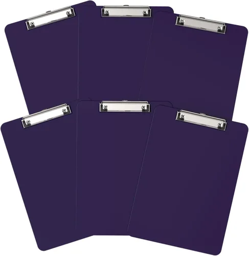 Miniatura 9 de Portapapeles de plástico, tablero de clip negro A4 de 8.5 x 11 pulgadas para aula, estudiantes, niños, mujeres, tamaño 9 x 12.5 pulgadas con clip