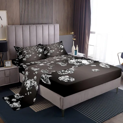 Miniatura 22 de Erosebridal Juego de ropa de cama para niños, sábanas kawaii con diseño de gato, tamaño individual, juego de cama de 3 piezas con 1 sábana bajera, 1
