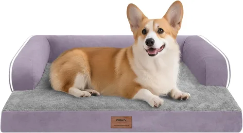 Miniatura 48 de Cama ortopédica impermeable para perros pequeños, cama para perros de tamaño mediano, cómoda cama para mascotas y gatos con lados, funda extraíble