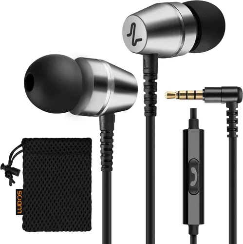 Miniatura 16 de LUDOS OMNITONE Auriculares con cable in-ear, 5 años de garantía, auriculares con micrófono, conector de 3.5 mm, auriculares con cable