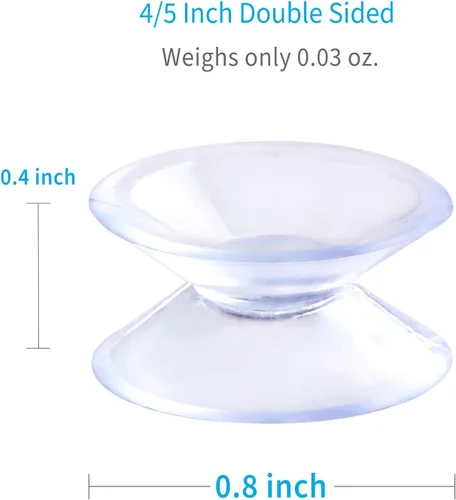 Miniatura 2 de Pawfly Paquete de 20 ventosas de doble cara de 0.8 pulgadas de PVC transparente de plástico para espejo de mesa de vidrio