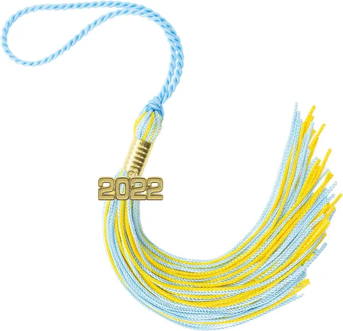 Miniatura 719 de Borla de graduación Aqua 2022, todos los colores escolares disponibles, fabricada en Estados Unidos