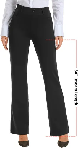 Miniatura 2 de Stelle Pantalones de vestir para mujer de 283032 pulgadas, corte de bota, pantalones de trabajo casuales con bolsillos, para oficina
