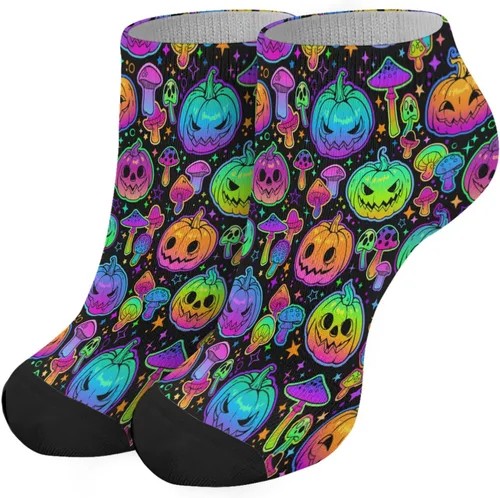 devor Cotton Socks for Women Short Sock for Women No Show Athletic Socks Kawaii Cute Mushrooms Funny Mushrooms Magic Mushrooms Plant Forest Short