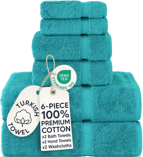 Miniatura 95 de Chakir Turkish Linens - Toallas turcas de 100% algodón, suaves y absorbentes (4 paños, color gris)