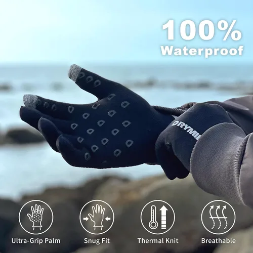 Miniatura 2 de DRYMILE Guantes impermeables Guantes de mano cálidos de mezcla de lana de nieve de invierno para hombres y mujeres trabajo, senderismo, esquí