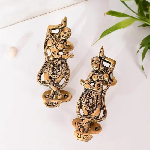 Miniatura 7 de LoveNspire Tiradores decorativos antiguos de puerta de dama bailarina de 6.8 pulgadas, par de 2 pomos únicos de latón para cajón, estante, armario