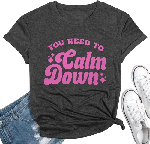 Miniatura 7 de JINTING You Need to Calm Down T-Shirt Woman Country Concert Tops Music Lovers Tee LGBTQ Pride Gift Tops