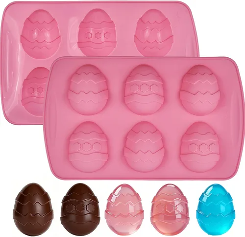 Miniatura 9 de Moldes de gelatina de huevo de Pascua, paquete de 3 moldes de chocolate con forma de conejo, molde de silicona para golosinas de chocolate, dulces