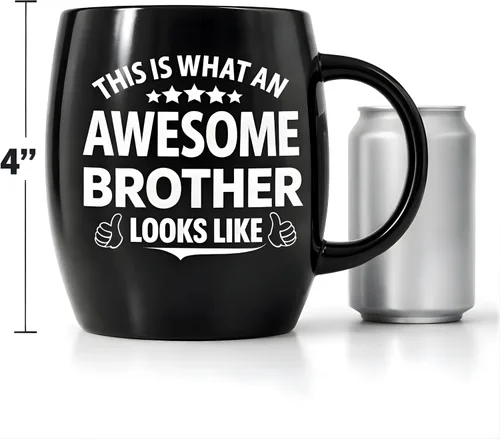 Miniatura 7 de Taza con texto en inglés "This Is What an Awesome Brother Looks Like - Taza de café divertida para hermano, 16 onzas, regalo de hermana